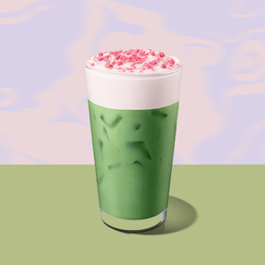 Iced  Strawberry Crunch Green Tea Latte
